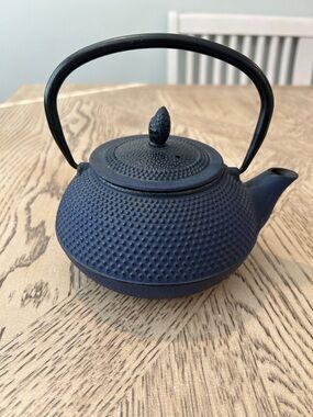 Cast Iron Blue Hobnail pattern Japanese-Style Teapot - Classic Stovetop Kettle